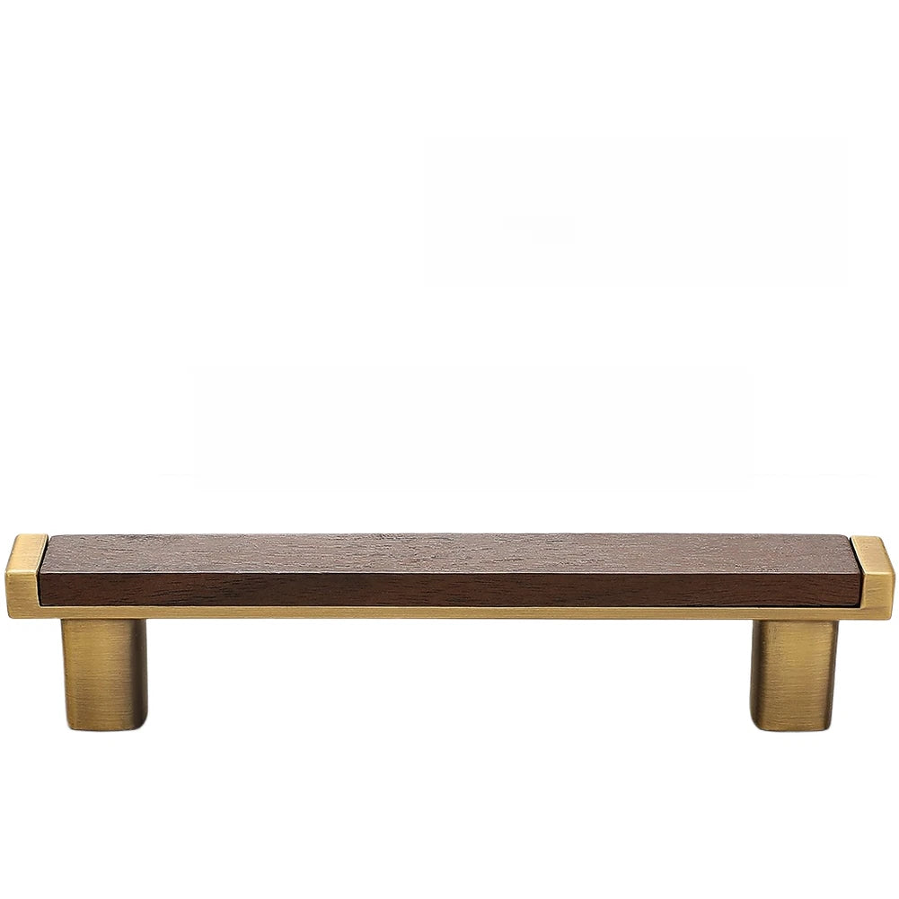 Smooth-Finish Walnut Wood and Copper Cabinet Hardware for Home Furniture
