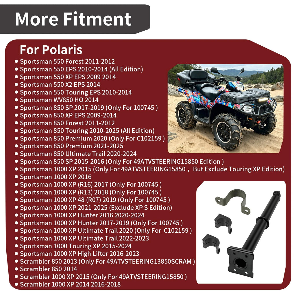 Steering Post Shaft Sway Bar Bushing for Polaris Sportsman SP 850 (2015–2019)