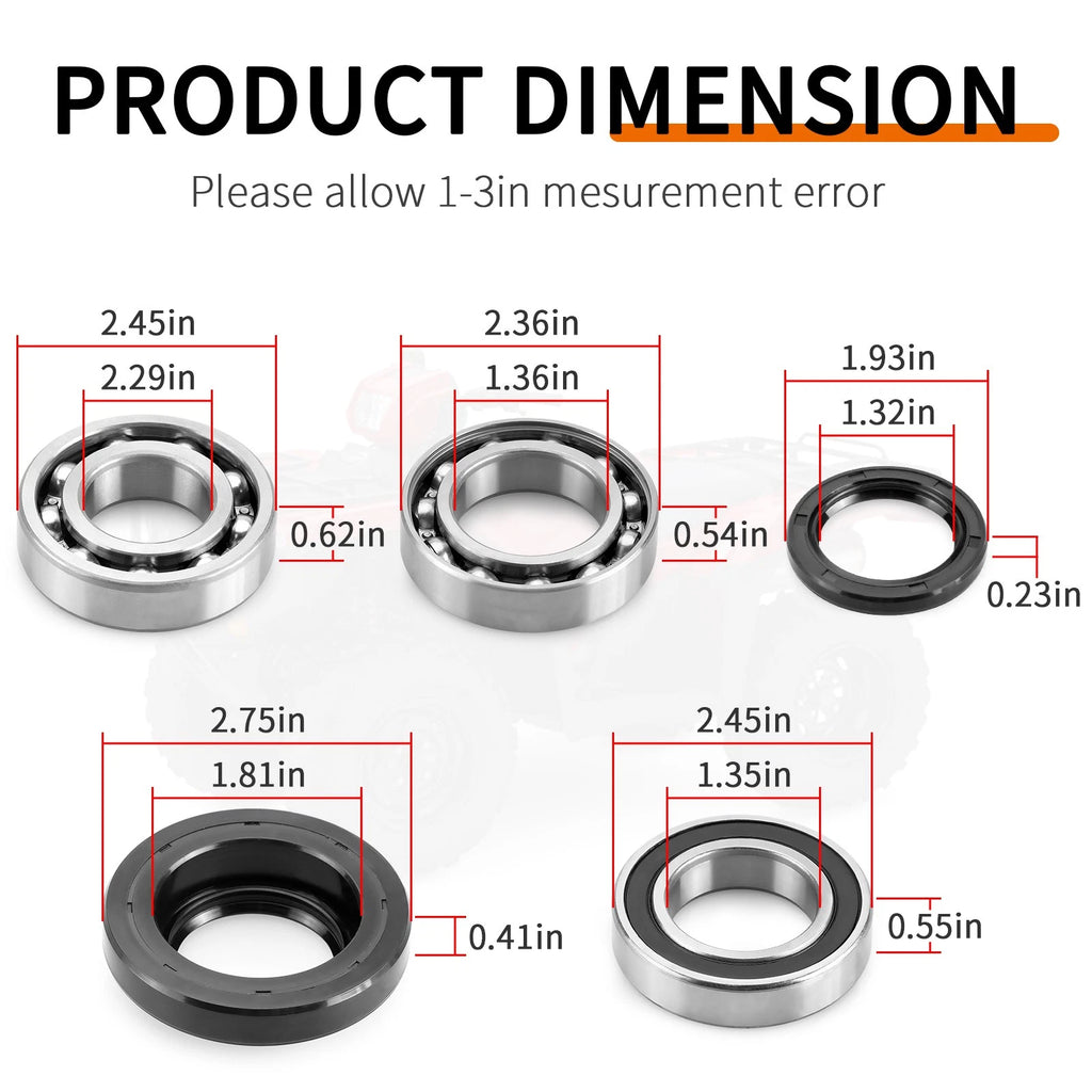 Rear Differential Bearing & Seal for Honda Foreman 500, Rubicon 500 (2005–2023) 91251-HN2-003