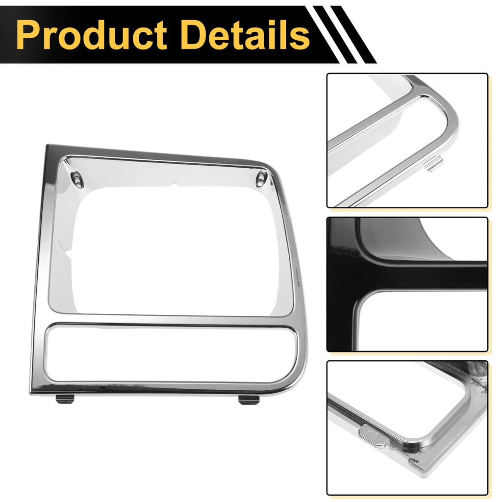 Front Left Headlamp Bezel for Jeep Cherokee (1997–2001) Plating