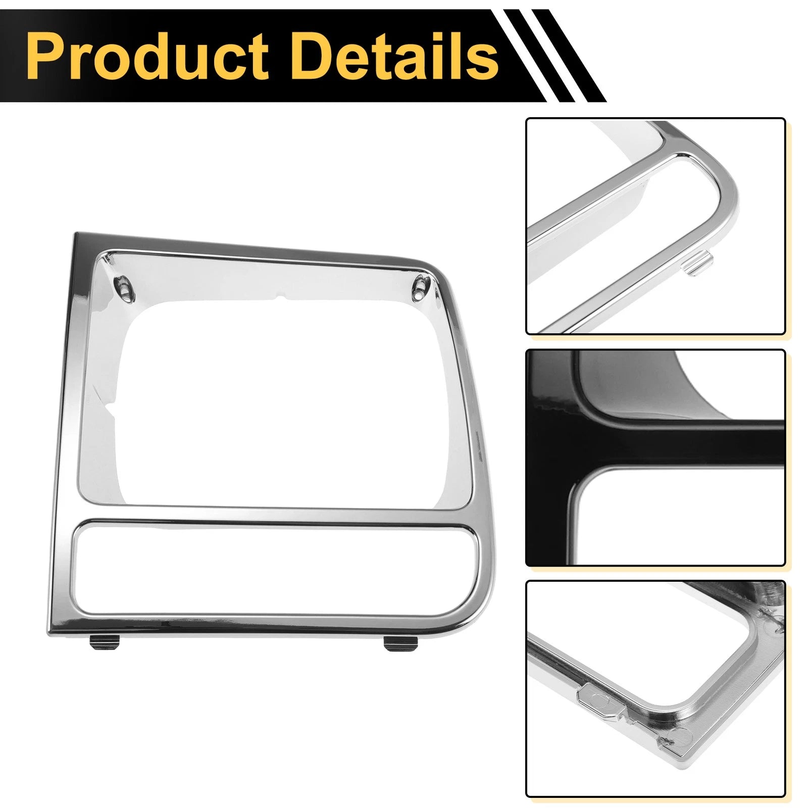 Front Left Headlamp Bezel for Jeep Cherokee (1997–2001) Plating