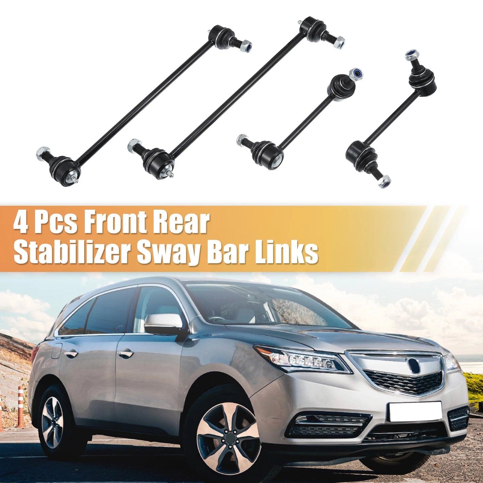 Sway Bar Links Front Rear Heavy Duty 4 Pieces for Acura MDX (2006–2013)