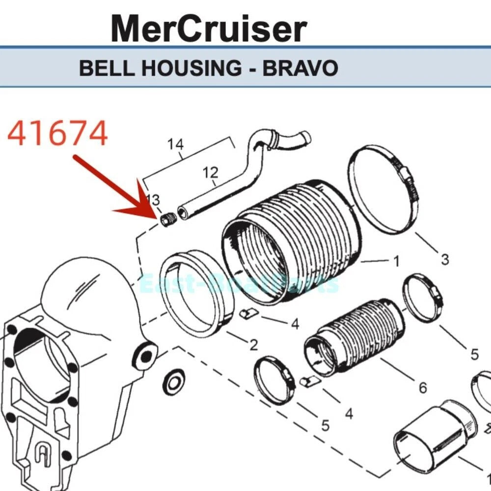 Water Hose Inserts and Tool for Mercruiser Bravo (41674T)