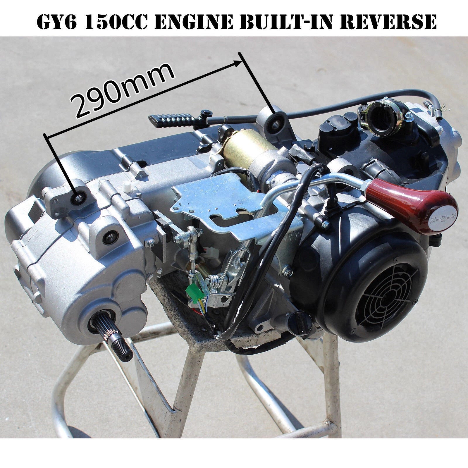 150CC GY6 Fully Auto Reverse Gear Engine + Wire Loom Harness + Carburetor