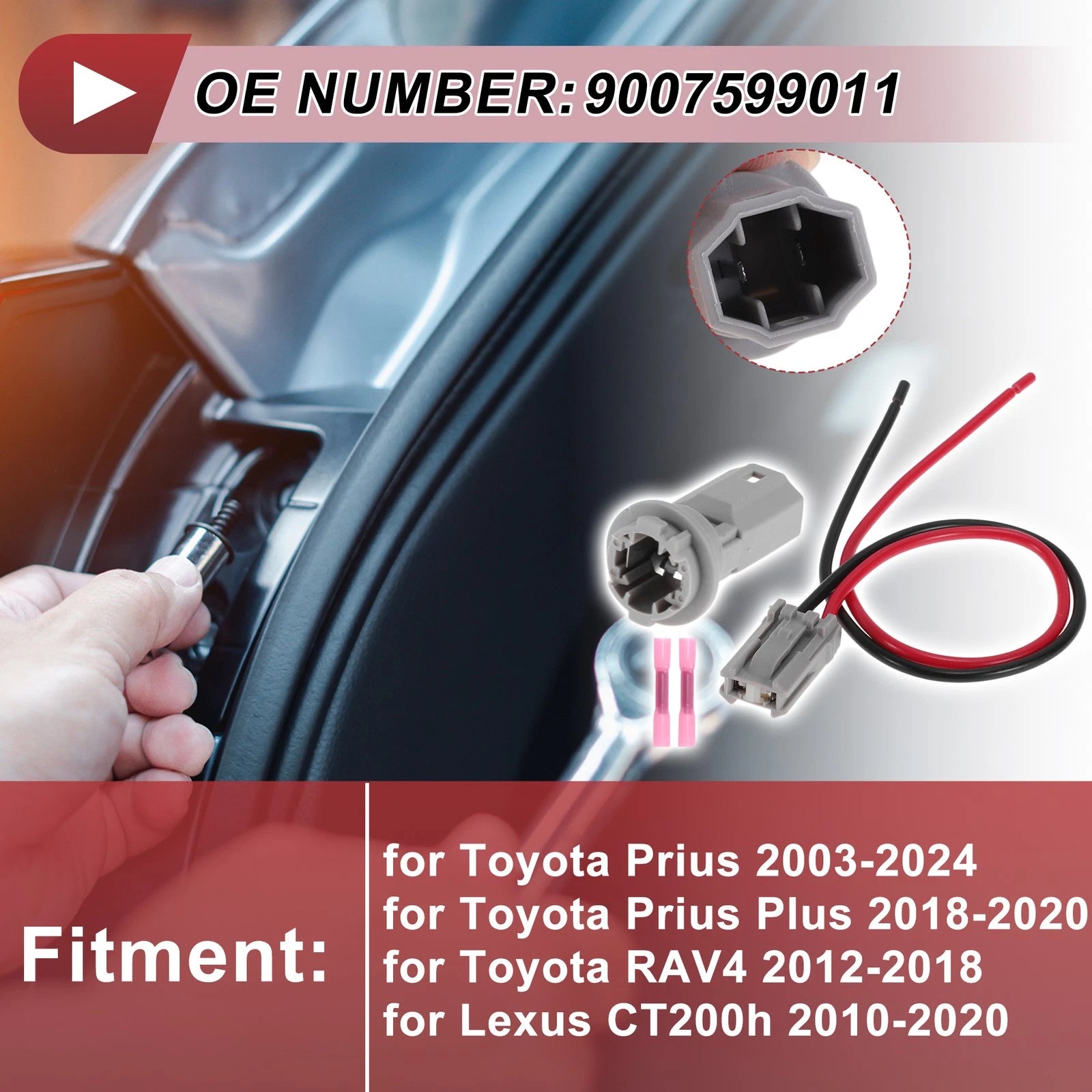 License Plate Light Socket Wiring for Toyota Prius (2003–2024)