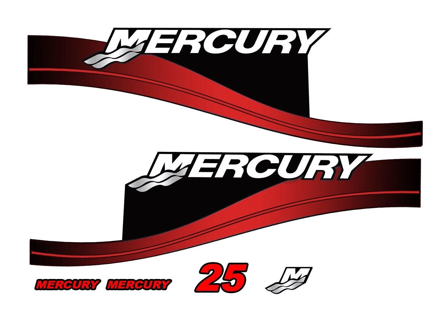 Sticker Set for Mercury 25 hp Outboard (808499A00)