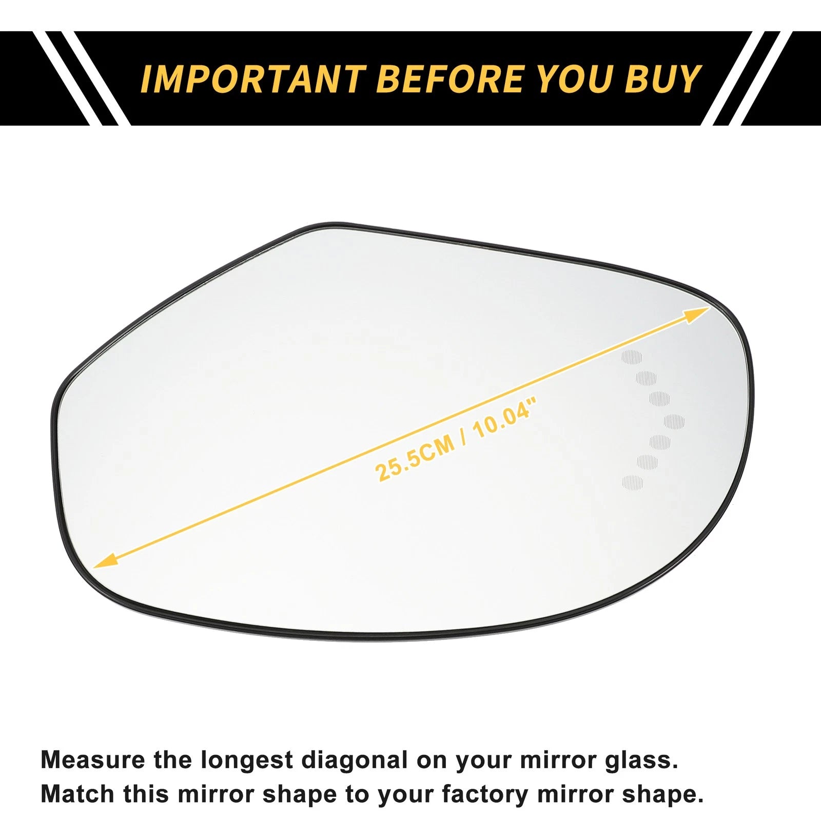 Heated Left Mirror Glass Replacement for GMC Sierra 2500 (2011–2023)
