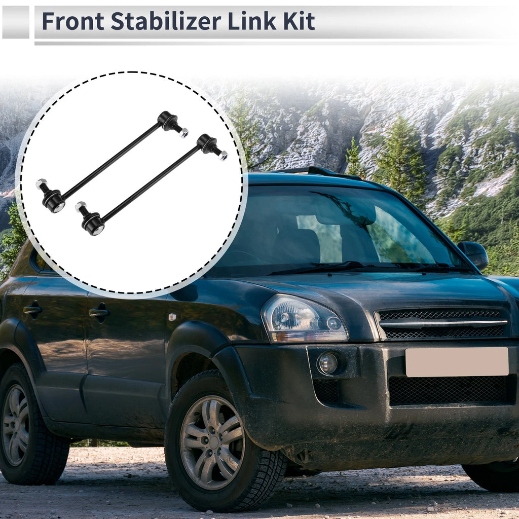 2X Front Stabilizer Link Bushingless for Hyundai Tucson (2010–2013) K750524 Black