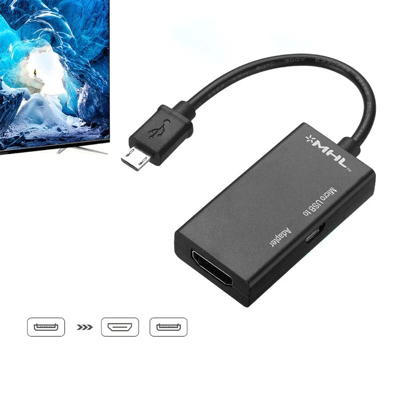 Micro USB to HDMI Adapter for Phone/Laptop (1080P)