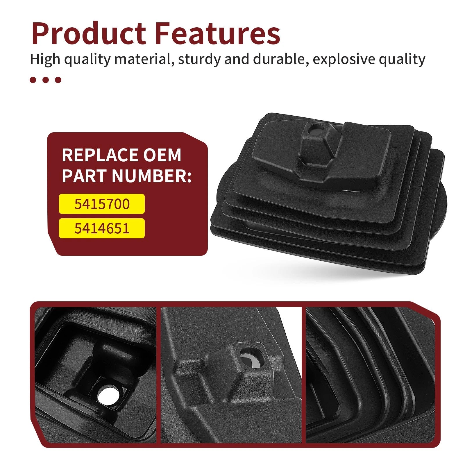 Floor Shifter Boot for Polaris RZR 900, RZR RS1 (2015–2025) 5415700, 5414651