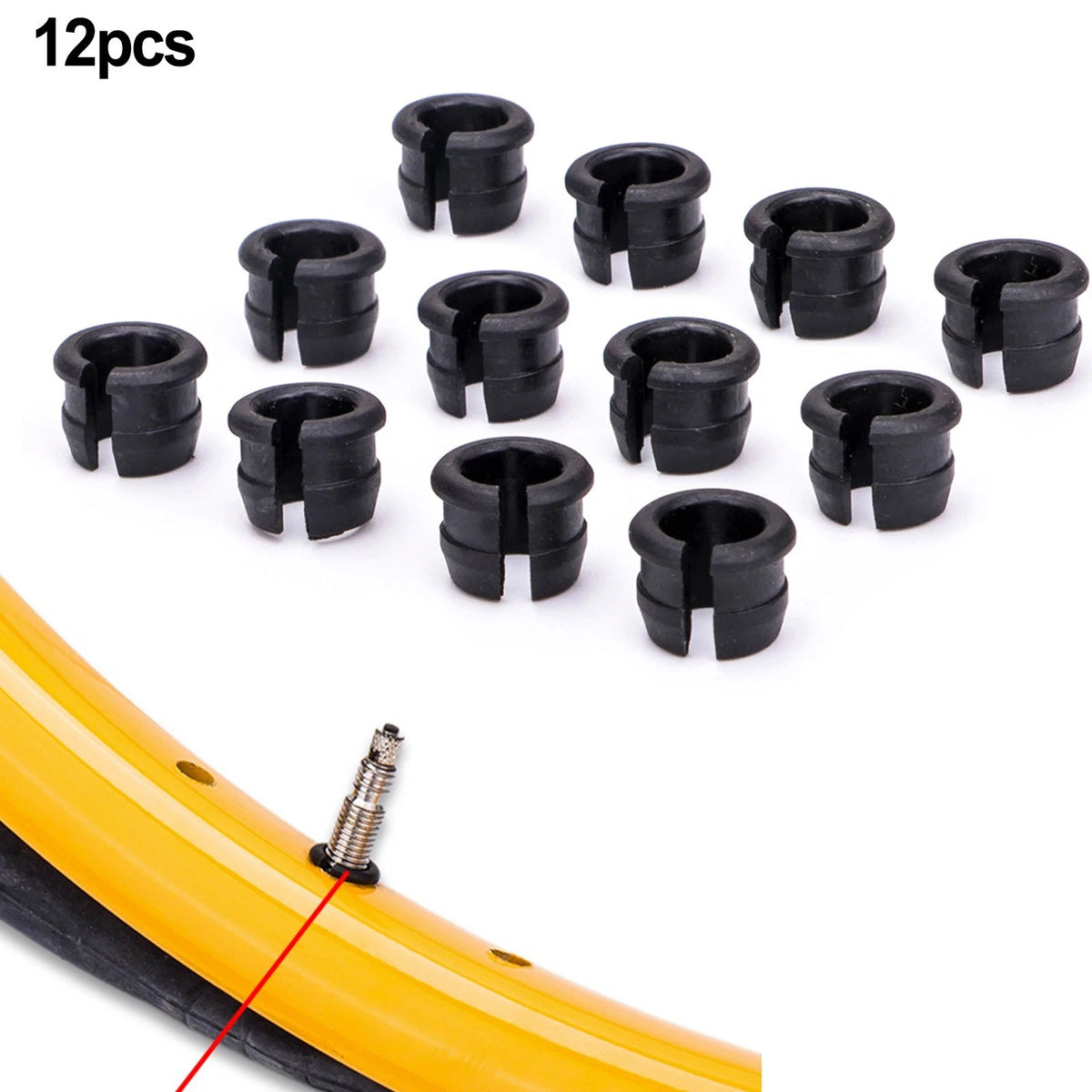 12 Pack Bike Rim Hole Converters USvalve to Presta Adapter