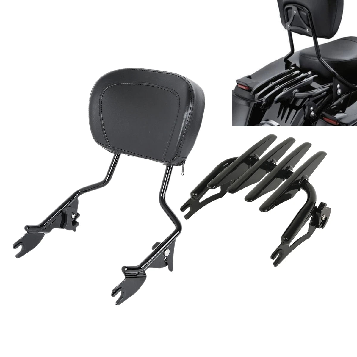 Backrest Sissy Bar Luggage Rack for Harley Touring Road King (2009–Present)