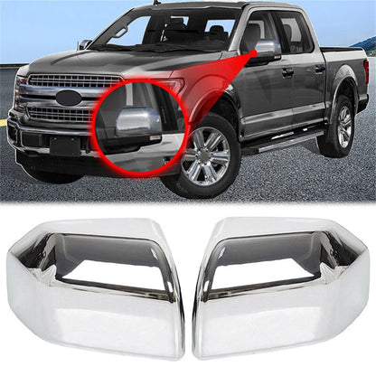 Set of 2 Chrome Side Mirror Covers for Ford F-150 (2015–2020)