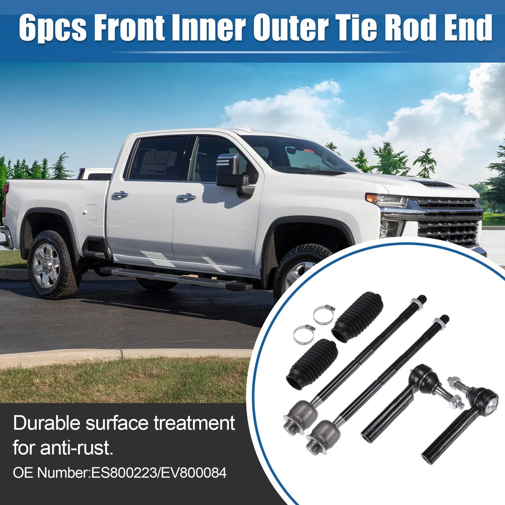 Tie Rod End Links Front Inner Outer Set (6pcs) for Cadillac Escalade (2007–2020)
