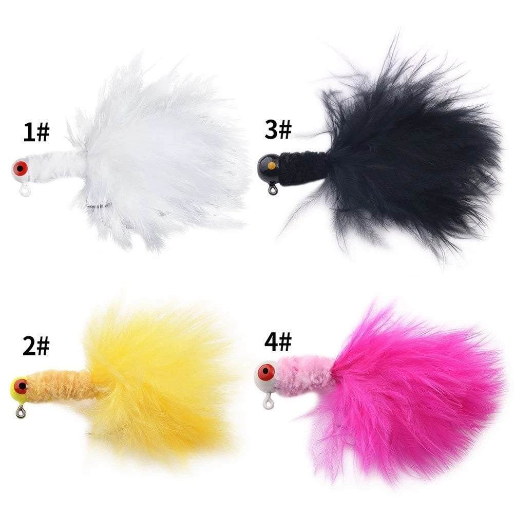 5PCS Weighted Feather Bait Hooks for Sea Angling (Coastal Use)