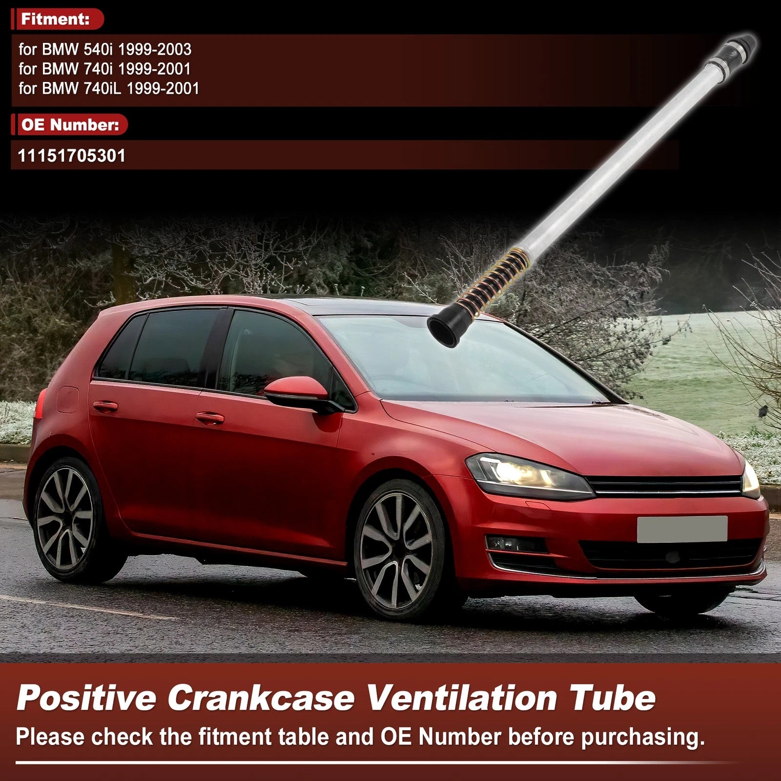 Crankcase Ventilation Hose for BMW 540i 1999–2003