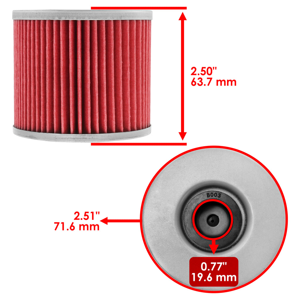 Oil Filter 3-Pack Replacement for Suzuki GS400 (1977–1978)