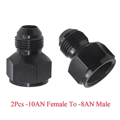 2Pcs -10 AN Female to -8 AN Male Flare Reducer Fitting Adapter
