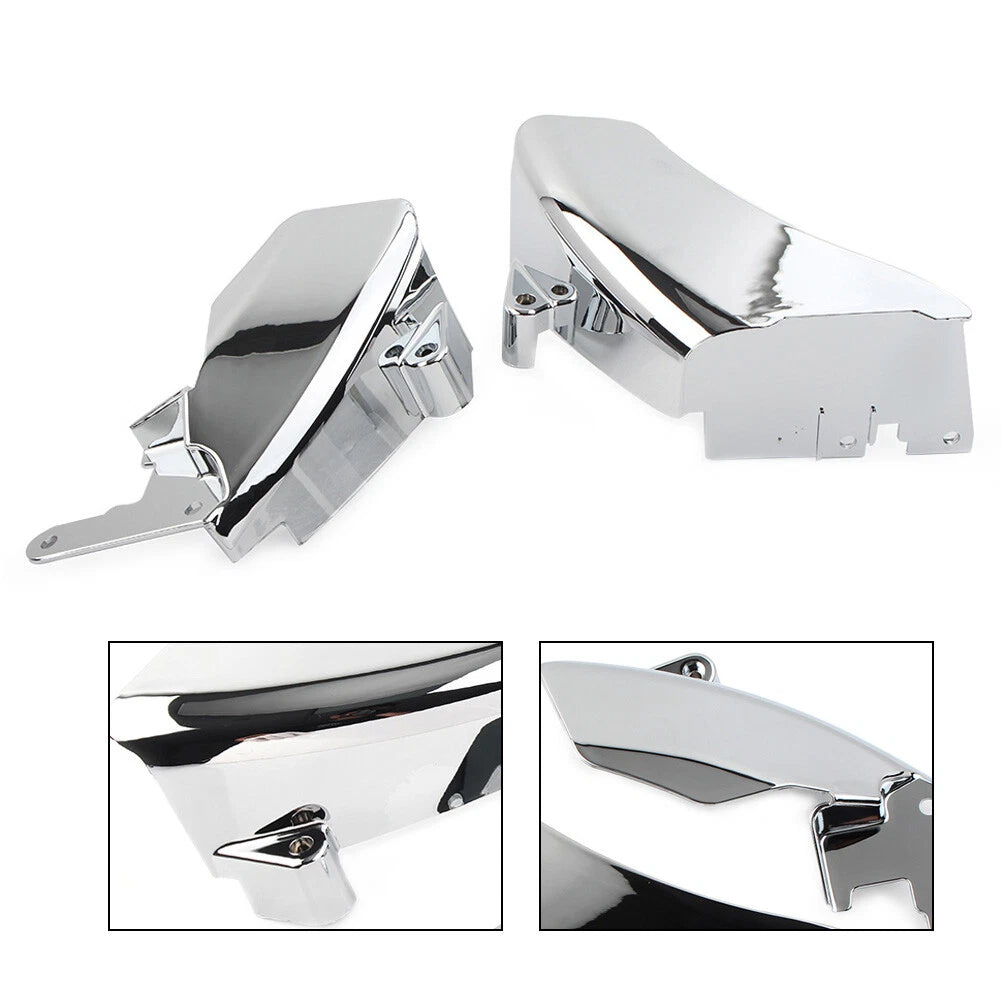 Chrome Mid Frame Air Deflector Trim Heat Shield Cover Kit for Harley Dyna (2006–2017)