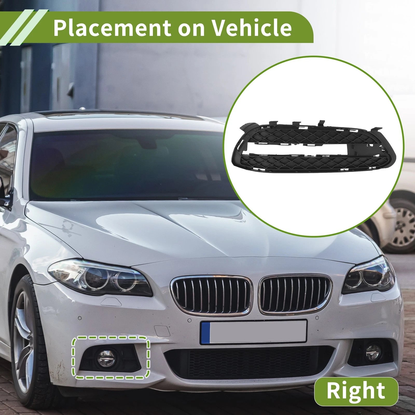 1pc Front Right Fog Light Grill Replacement for Mercedes-Benz E-Class (2009–2016)
