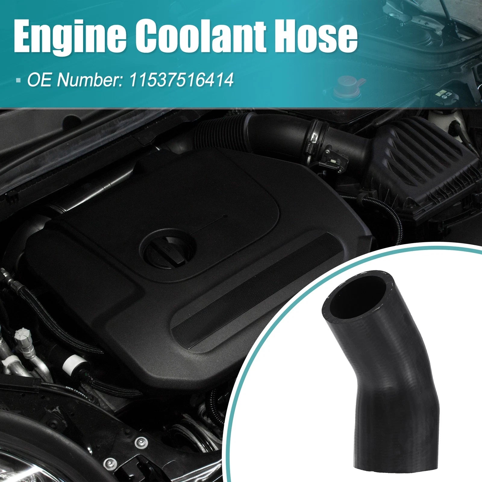 Engine Coolant Hose Replacement Rubber Black for BMW E82 E90 E91 E92 E93 (2007–2013)