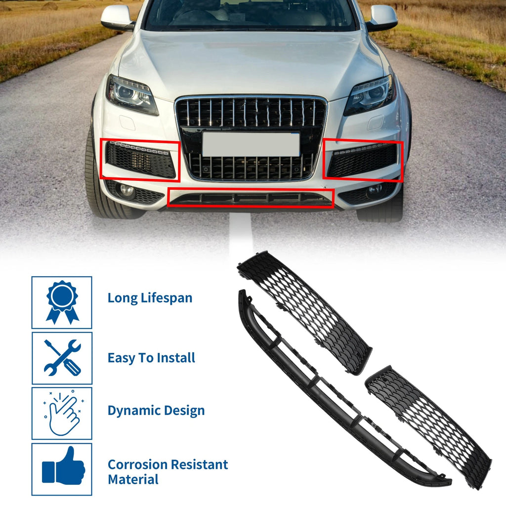Set Front Lower Bumper Grille Grill Replacement for Audi Q7 (2020–2024)