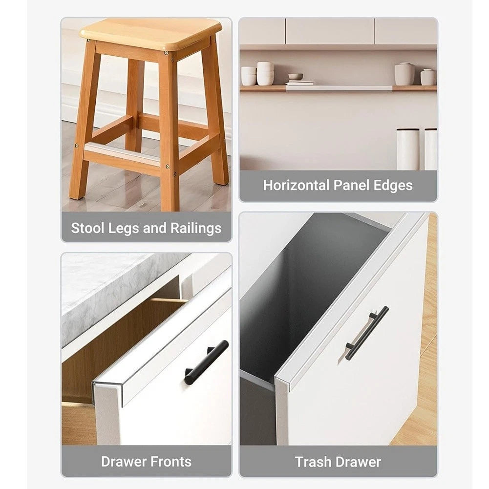 Set of 4 Easy Install Edge Guards for Cabinet Doors (Scratch Prevention)