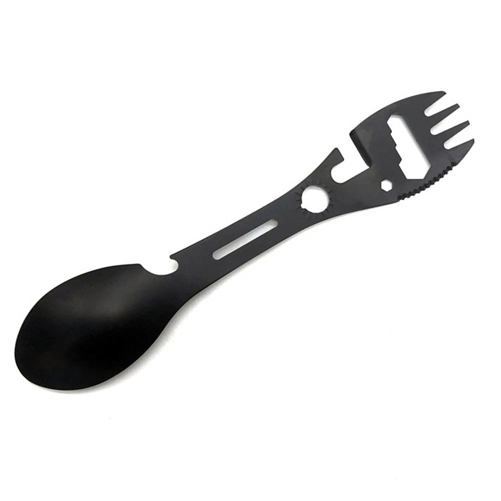 Compact Camping Tool Spoon Fork Opener for Outdoor Adventures