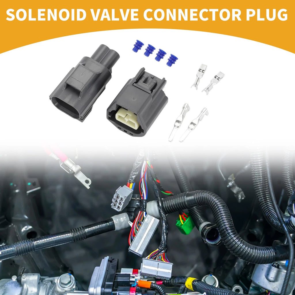 2 Pin Solenoid Valve Connector Plug for Toyota (1 Set) (Gray)