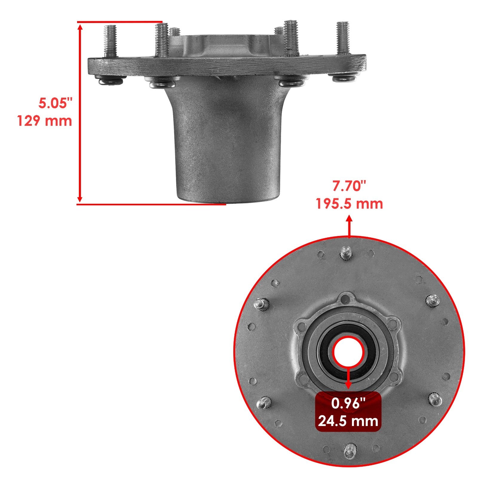 Deck Spindle Assembly Heavy Duty for Exmark LZS80TDYM604 (2006–2007)