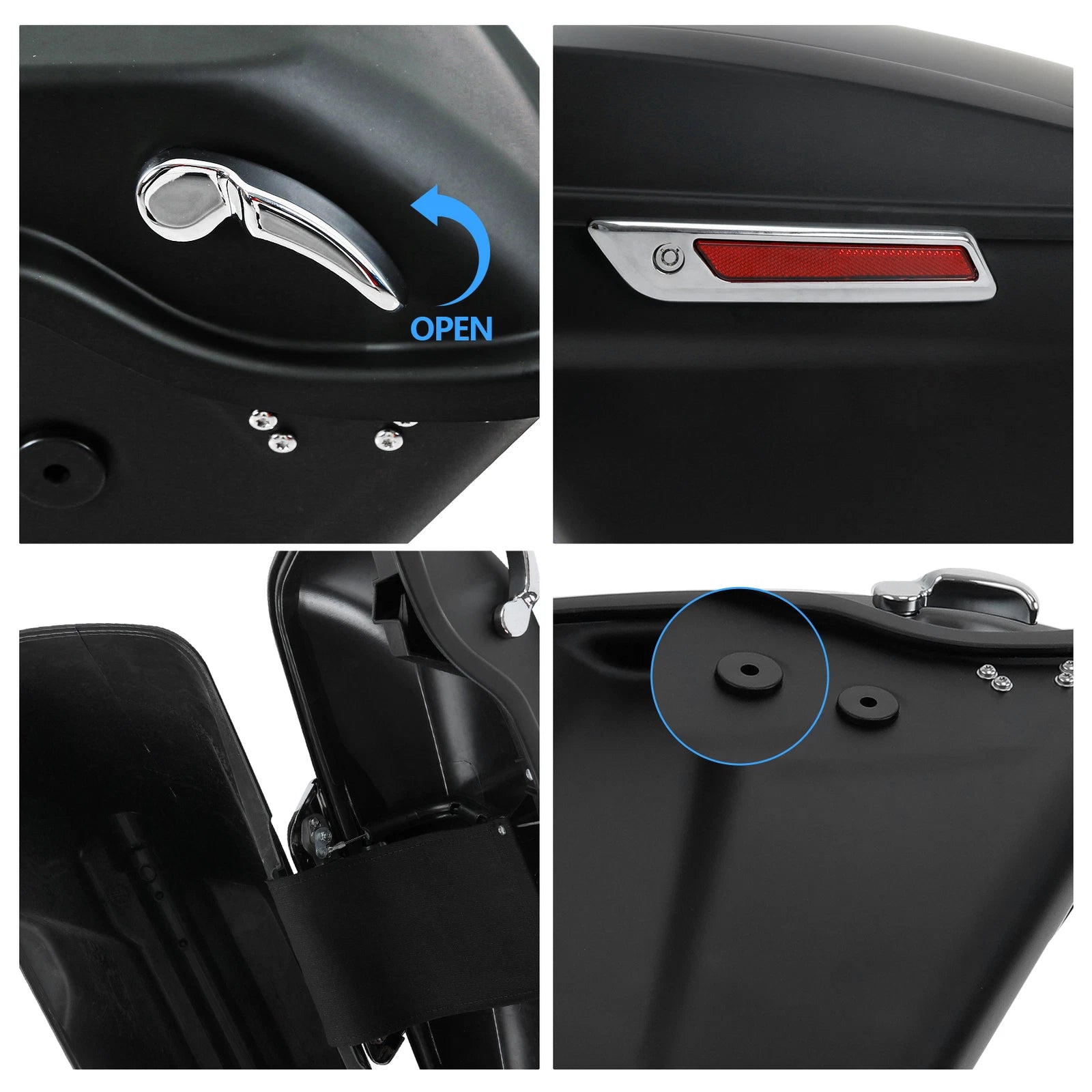 Hard Saddlebags & Conversion Bracket for Harley Dyna Low Rider Fat Bob (2008–2017)