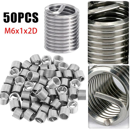 50PCS M6 Thread Insert Screw Bushing Repair Stainless Steel