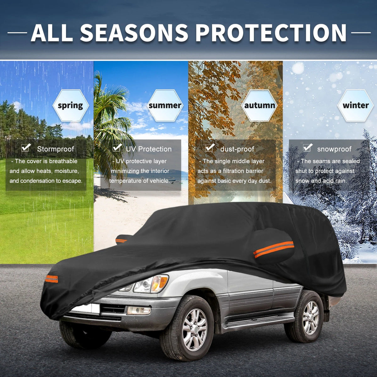 Waterproof Car Cover with Driver Door Zipper for Lexus LX (1996–2000)