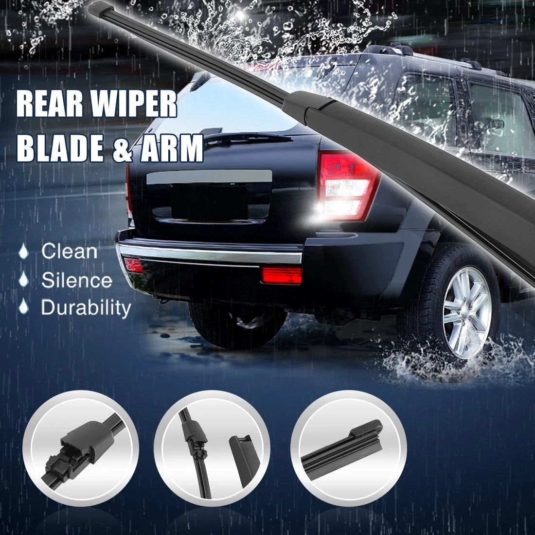 Rear Windshield Wiper Blade Arm Set 405mm Replacement for Volkswagen Multivan (2002–2017)