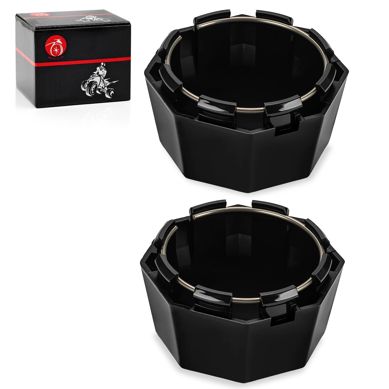 2Pcs Matte Black Hub Cap Cover for Polaris Sportsman 570 (2015–2025) 5451374-458