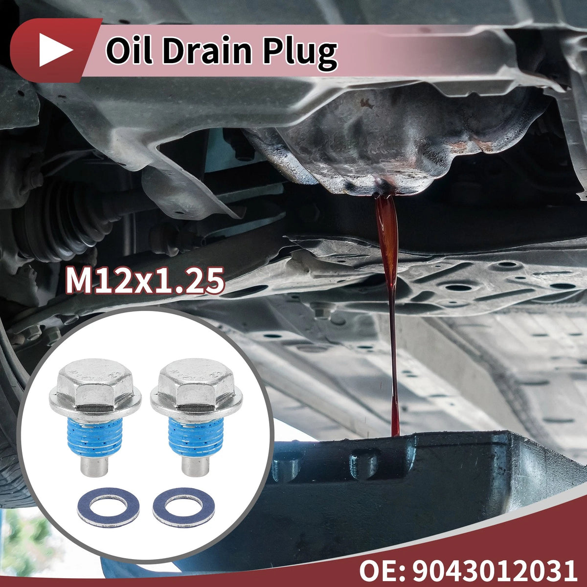 Oil Drain Plug Replacement Set for Toyota Tacoma Tundra Camry Corolla (2004–2020)