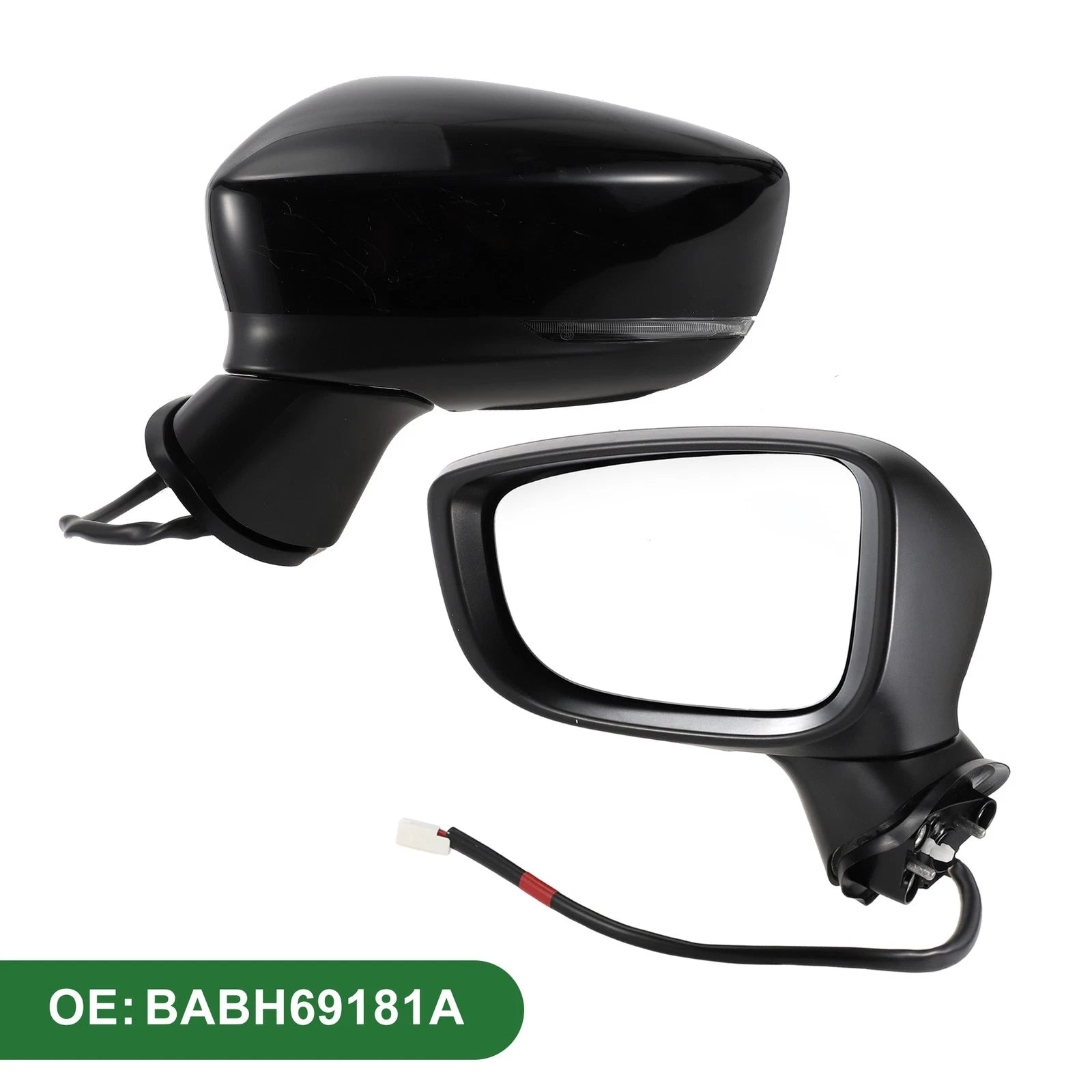 Left Side Door Mirror Replacement Manual Folding Black for Mazda 3 (2017–2018)