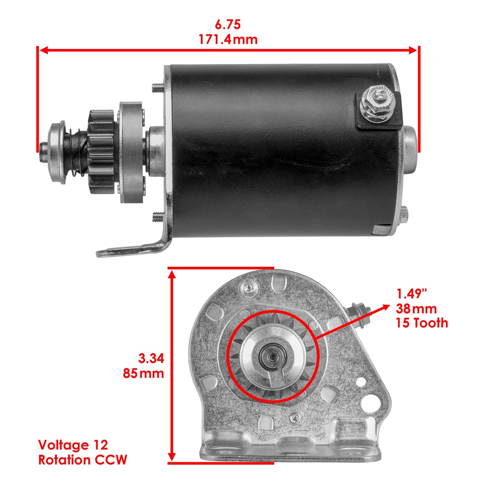 Starter Replacement Steel Gear 15 Teeth for John Deere X135R X140 (2008–2013)