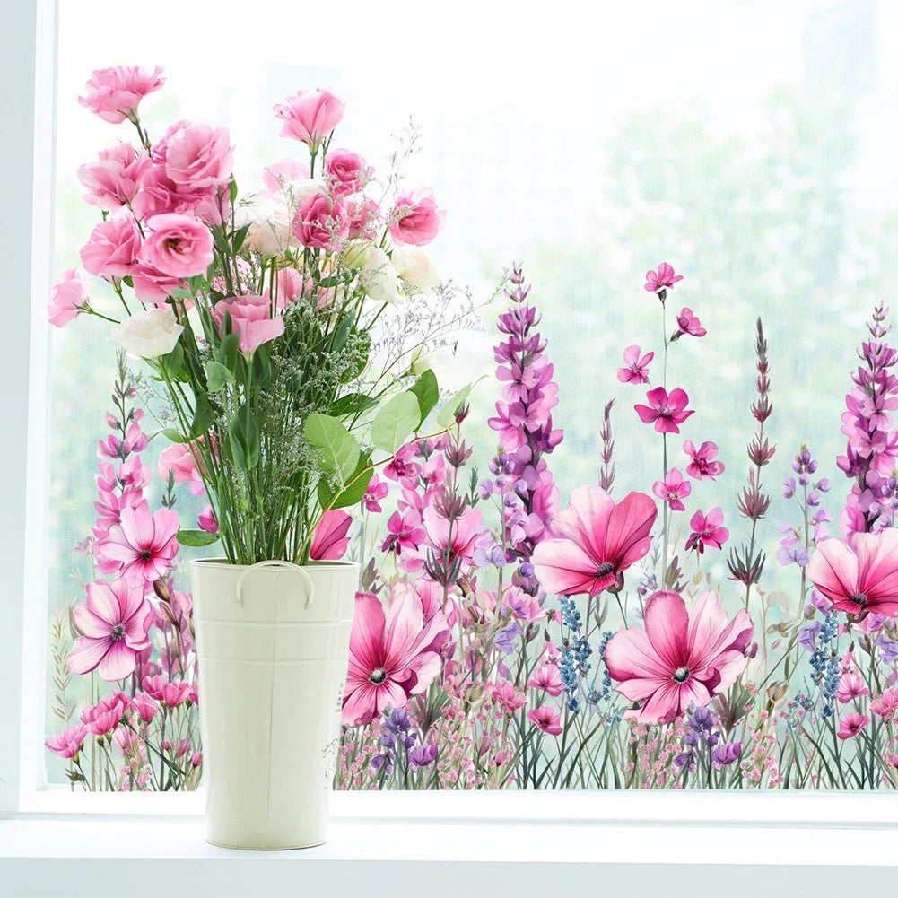 Floral Window Clings for All Vehicles (Easy Installation, All-Angle Visibility)