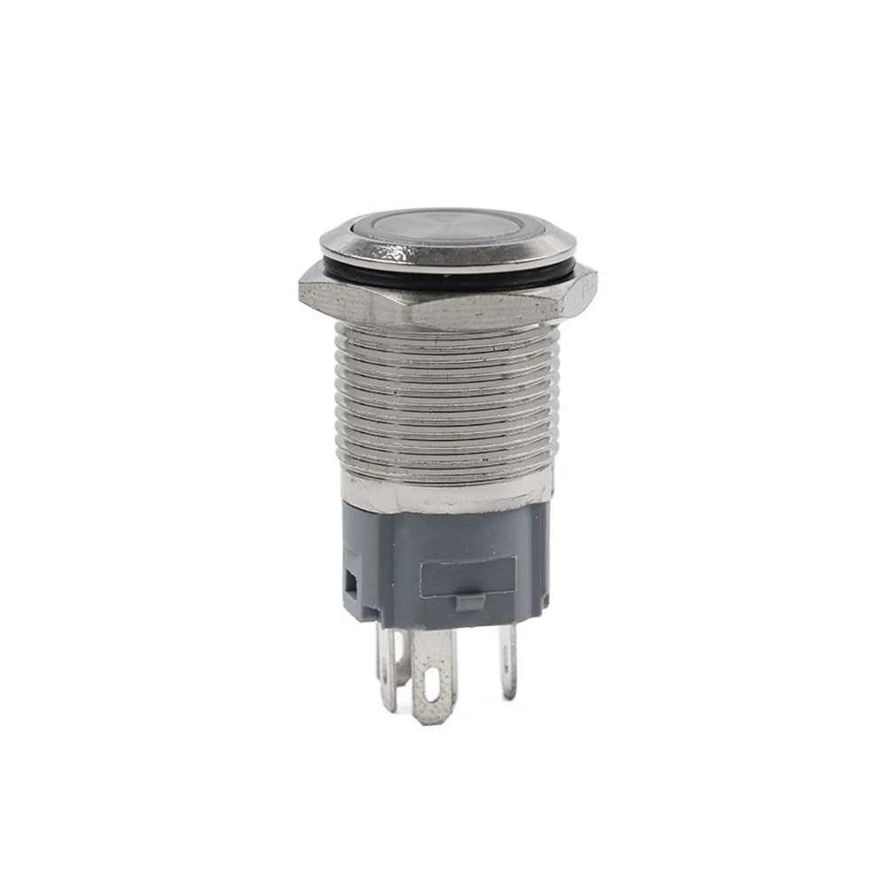 Momentary Push Button Switch 1NC/NO DC12-24V Red Ring LED 16mm