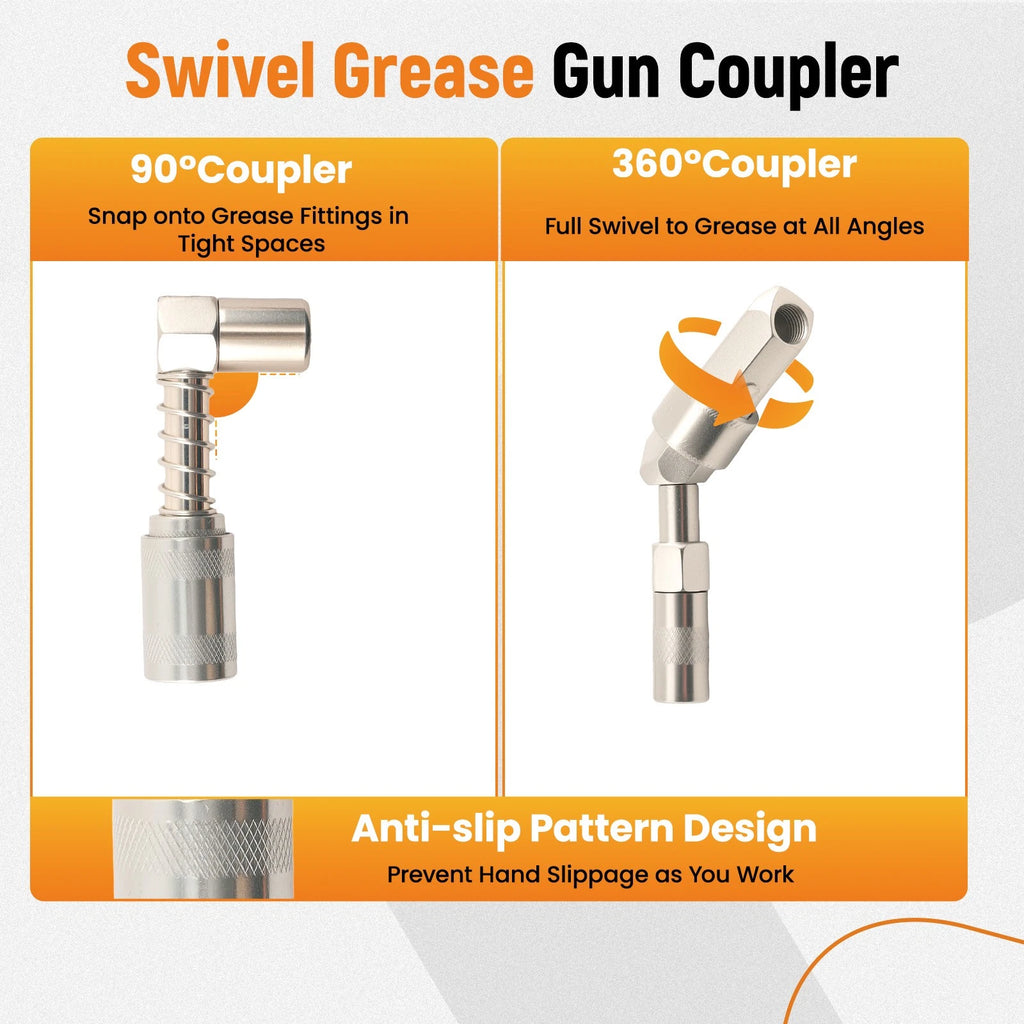 11PCS Grease Gun Coupler Kit for Heavy Duty Grease Fitting Adapters