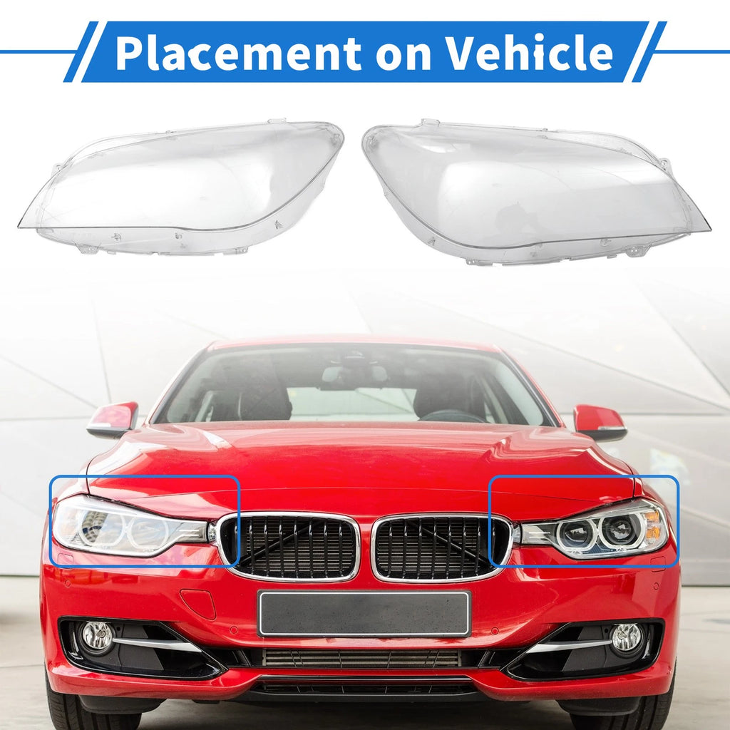 Headlight Lens Cover Pair Front Left Right for BMW 740i (2016–2018)