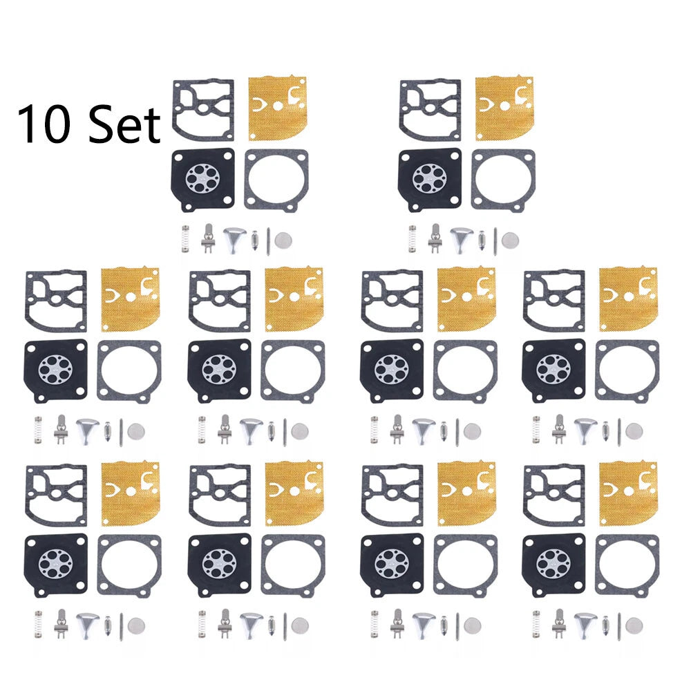 Set of 10 Carburetor Repair Kits for Jonsered 2041 2045 2050 Zama RB-45