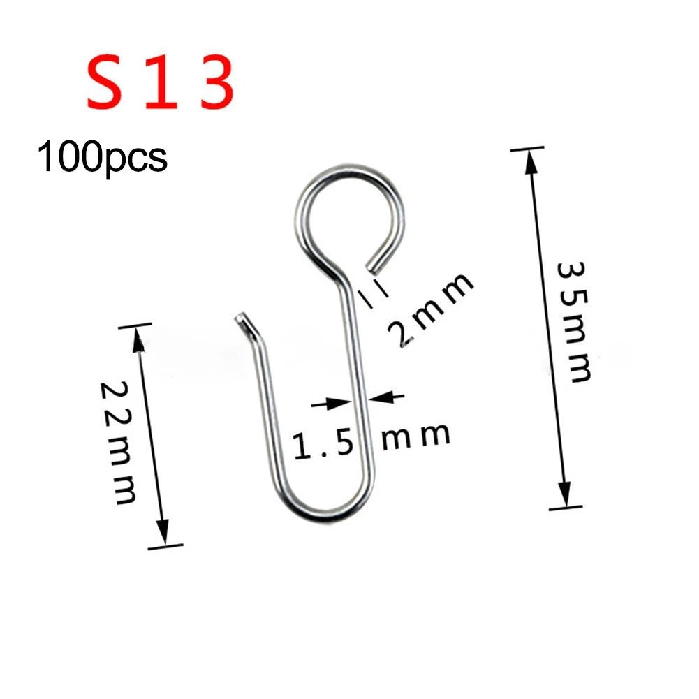 100pcs Stainless Steel Hooks for Shower Curtains (Home Decoration)