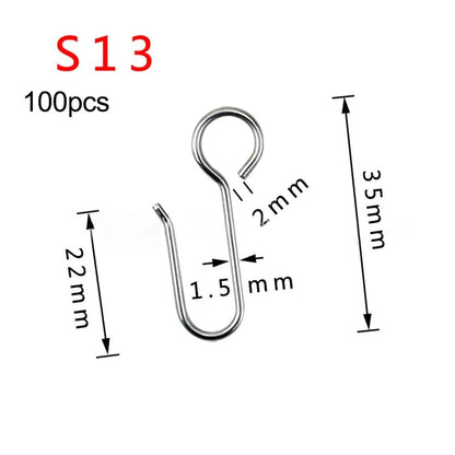 100pcs Stainless Steel Hooks for Shower Curtains (Home Decoration)