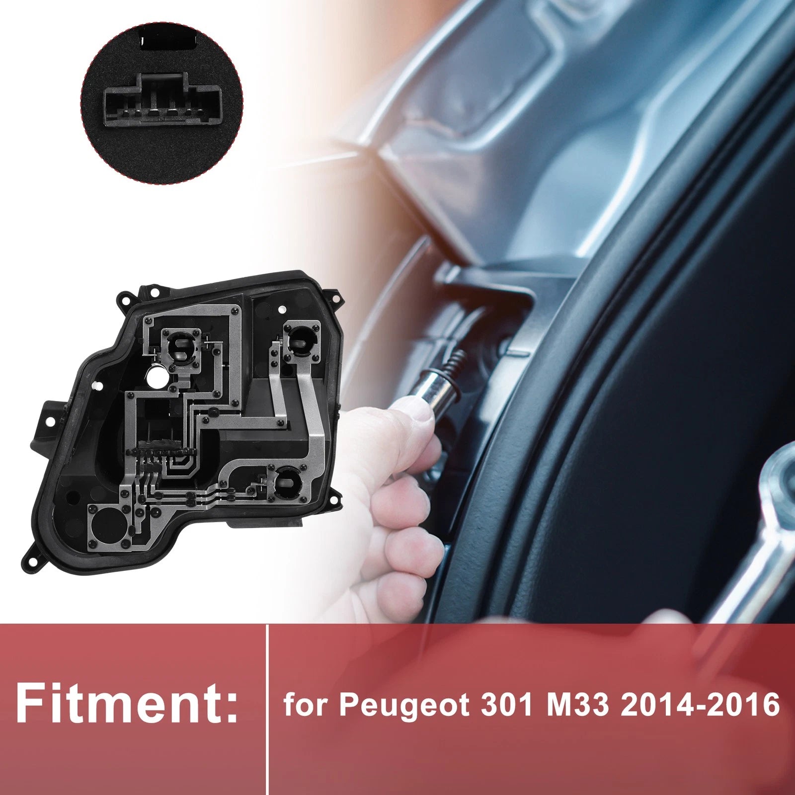 1 Pc Right Tail Light Socket for Peugeot 301 M33 (2014–2016) Lamp Connector