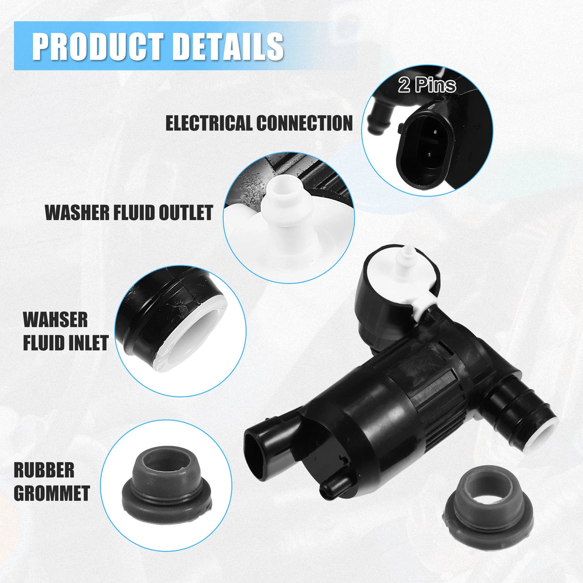 Windshield Washer Motor Pump with Grommet for INFINITI JX35 (2013) 28920-3JA0A