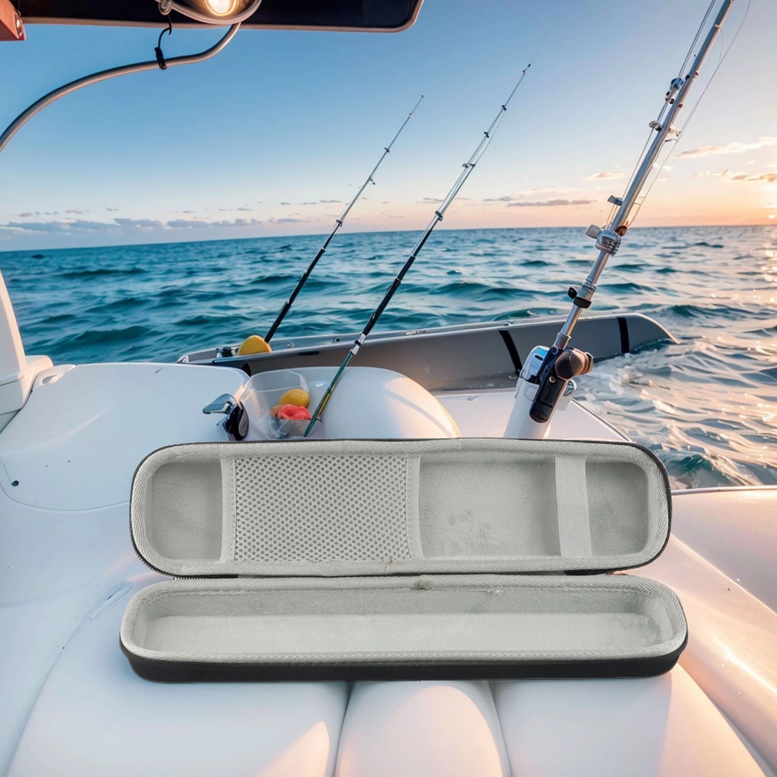 Fishing Rod Carrying Bag for Secure Hard Shell Compact Size Oxford Cloth