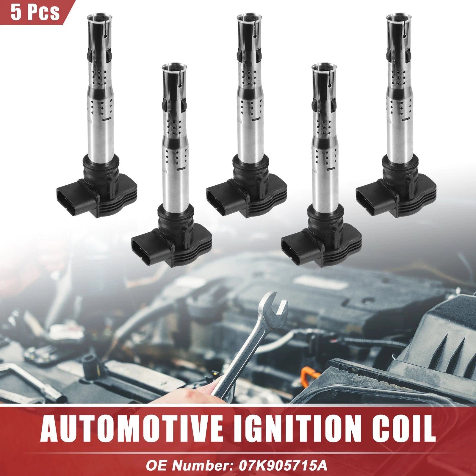 Ignition Coil Set 5 Pack Replacement for Volkswagen Jetta (2005–2015)
