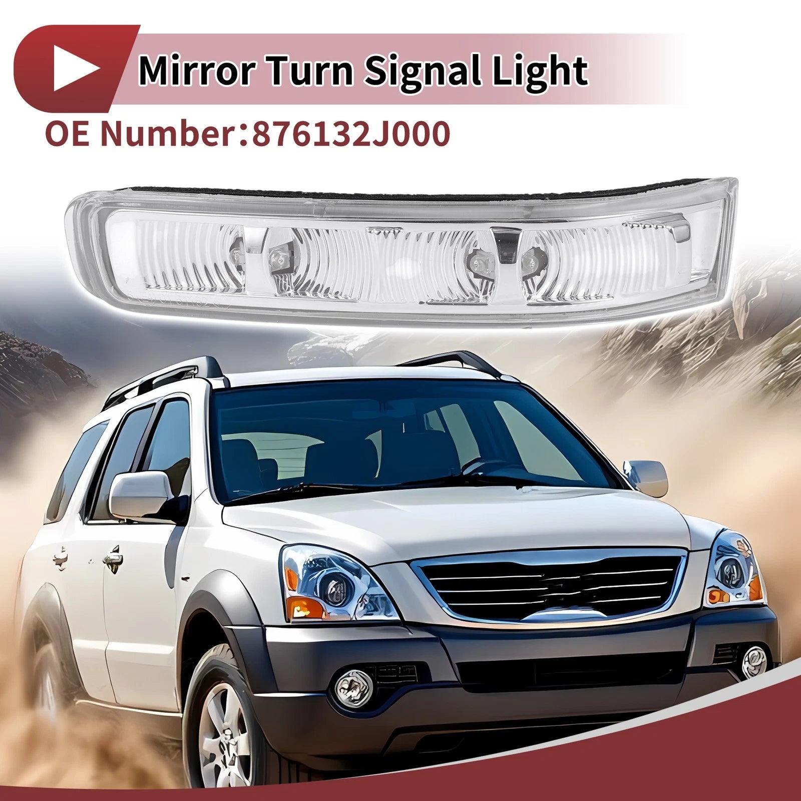 Front Left LED Mirror Turn Signal Light for Kia Borrego (2008–2015) No. 876132J000